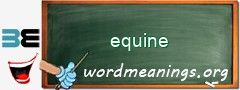 WordMeaning blackboard for equine